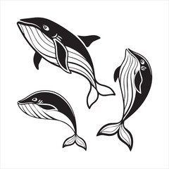 Obraz premium blue whale silhouette vector illustration