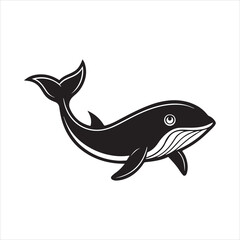 Obraz premium blue whale silhouette vector illustration