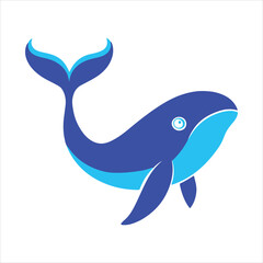 Obraz premium blue whale silhouette vector illustration