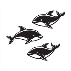 blue whale silhouette vector illustration