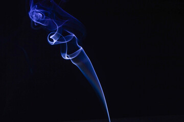 deep blue smoke on black background