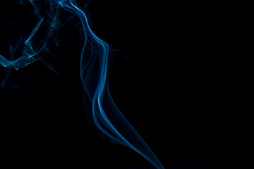 blue smoke on black