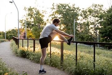 Scene of physical activity and wellness in a natural urban setting during sunset