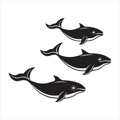 Fototapeta premium blue whale silhouette vector illustration