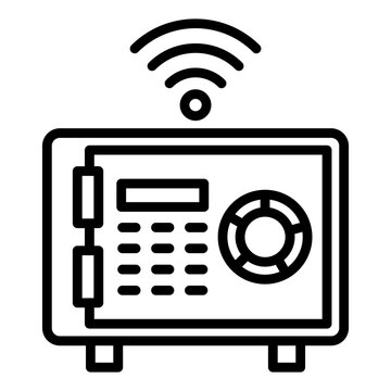 black safe with wifi signal clip art preview