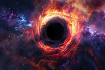 Clear Pixel Visual of Abstract Black Hole Illustration