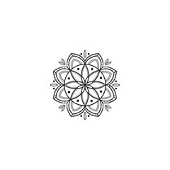 Circular pattern in the form of a mandala. Henna tatoo mandala. Mehndi style. Decorative pattern in oriental style. Coloring book page.