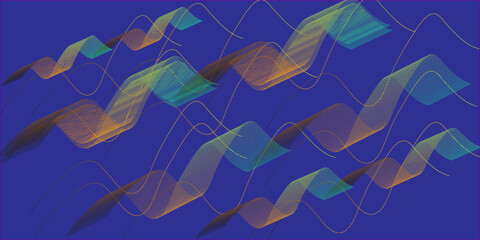 PrintAbstract background with waves for banner. Web banner size. Vector background with lines. Element for design isolated on blue. Blue gradient. Spring, summer, winter. Water, ocean