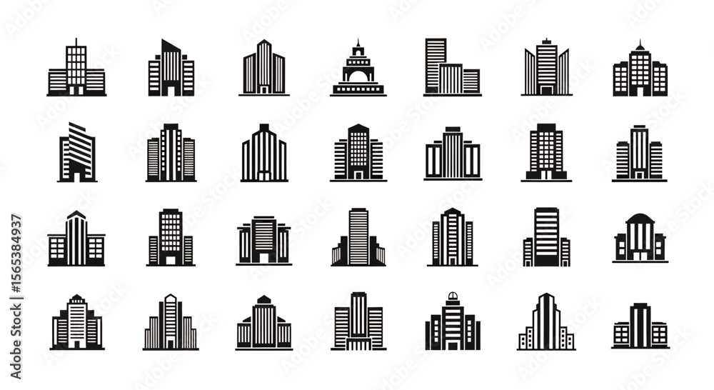 Poster extensive array showcasing diverse modern and traditional building structures comprehensive set of p