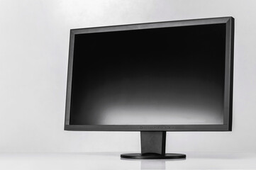 Modern Black Computer Monitor on White Background for Office or Home Workspace