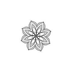 Circular pattern in the form of a mandala. Henna tatoo mandala. Mehndi style. Decorative pattern in oriental style. Coloring book page.