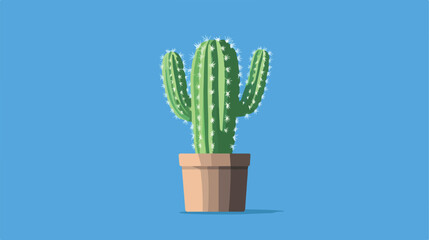 Desert Cactus Plant Flat Vector Illustration