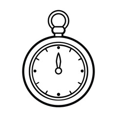 classic pocket watch sketch line art vector