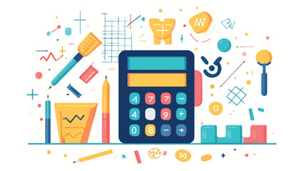 Maths Flat Icon for Calculations and Education