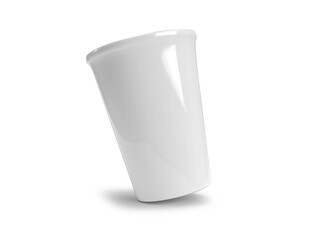 Blank Plastic Cup 3D Illustration Mockup Scene on Isolated White Background