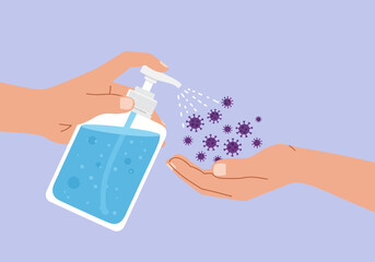 Hand Sanitizer Application to Prevent Virus Spread and Maintain Hygiene