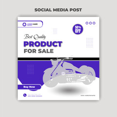 Fototapeta premium Best Quality Motorcycle Product For Sale Instagram Post Design Template