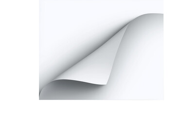 Realistic curls of the corners of a paper page on a transparent background with shadow, curled corners of a sheet of paper. The white edges of the vector stickers are curved. Corners of paper scroll