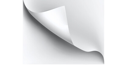 Realistic curls of the corners of a paper page on a transparent background with shadow, curled corners of a sheet of paper. The white edges of the vector stickers are curved. Corners of paper scroll