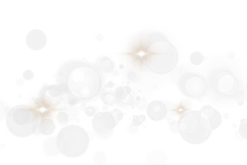 Abstract golden shining bokeh isolated on transparent background.Christmas glowing bokeh confetti and sparkle overlay texture for your design.