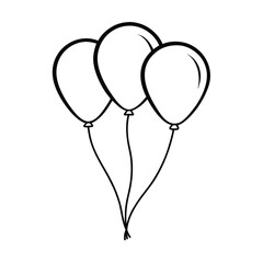 hand drawn balloons line art vector illustration