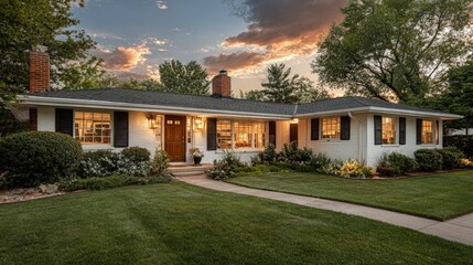 Real estate Affordable mid-century ranch style house classic curb appeal maintained updated kitchen bathrooms added recently