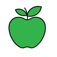 green apple with leaf
