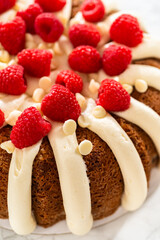 Creamy Bliss - White Chocolate Raspberry Bundt Cake with Frosting