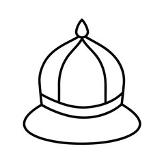 Naklejka premium islamic prayer hat line art vector drawing