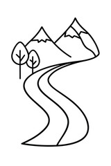 nature road path symbol line art
