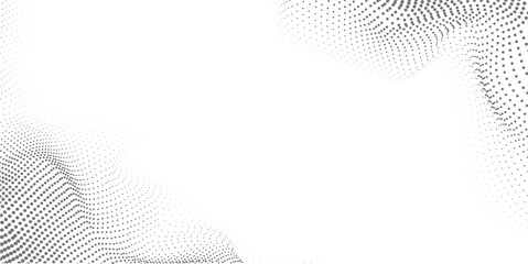 Light gradient halftone dots grunge wide background, halftone elements background