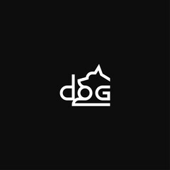 Dog silhouette letters logo idea.