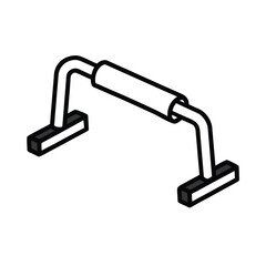 push up bars gym tool vector in line art