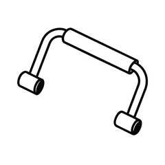 push up bars gym tool vector in line art