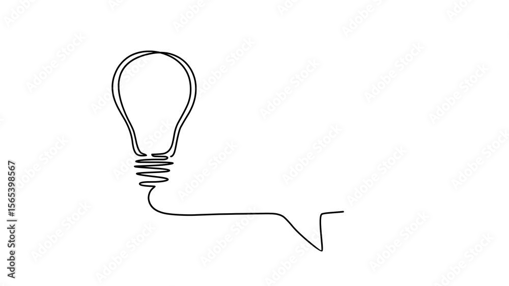 Poster animated self drawing of continuous line draw quick tips.continuous one line drawing of light bulb a