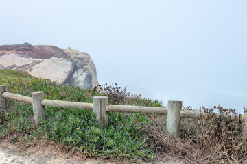 Foggy Summer Morning at Santa Cruz Beach, Torres Vedras, Portugal. July 4, 2025