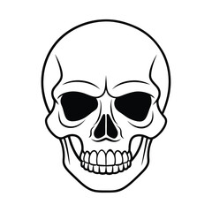  skull line art vector t shirt design
