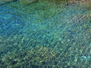 Sea water aqua blue emerald background.