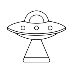ufo alien being outline vector drawing