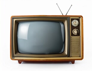 old tv isolated on white background