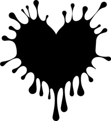 Heart Splash Icon with Decorative Drops