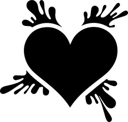 Heart Splash Icon with Decorative Drops