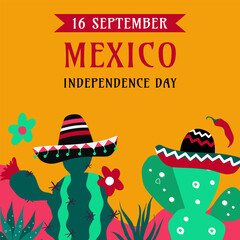 Mexico Independence Day background . Holiday concept for 16 september. 