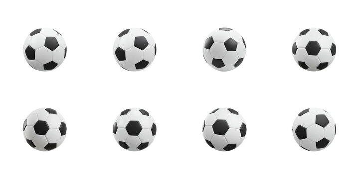 Soccer Balls Arrayed: A dynamic collection of soccer balls in precise alignment. The monochromatic design and repeated pattern create a compelling visual display, ideal for sports and game themes.