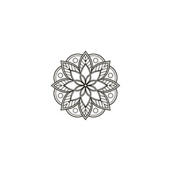 Circular pattern in the form of a mandala. Henna tatoo mandala. Mehndi style. Decorative pattern in oriental style. Coloring book page.