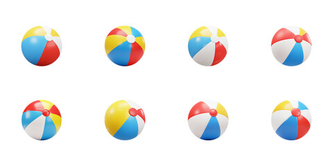 Beach Ball Array: An inviting array of vibrant, classic beach balls, offering a playful and colorful representation of summertime fun and leisure.