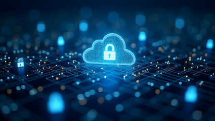 Advanced Cybersecurity Measures in Cloud Computing: Secure Data Protocols, Resilient Networks & Innovative IT Solutions for Modern Enterprises - Photo Stock Concept