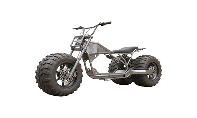 Obraz premium Trike Motorcycle's Heavy-Duty Design: A rugged trike motorcycle stands out with its heavy-duty design, boasting oversized tires and robust construction, perfect for navigating challenging terrains.