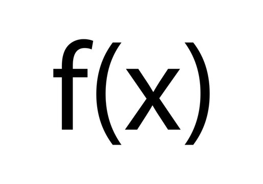 Icono negro de funci&oacute;n matem&aacute;tica en fondo blanco