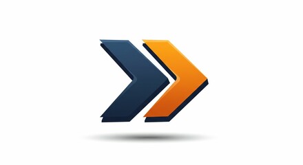 Double orange blue arrows graphic design